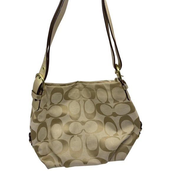 Coach Handbags - Coach Tan C Signature Design Fabric Large Handbag